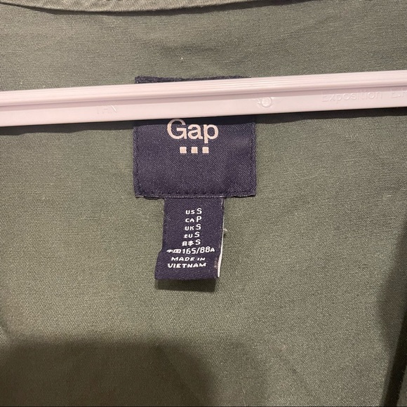 GAP army green zip up hooded jacket - Picture 2 of 3